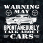 Auto Mechanic Warning I May Spontaneously Talk Cars Editable Vector T-shirt Design in Ai Png Svg Files