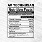 Av Technician Nutrition Facts Editable Vector T-shirt Design in Ai Svg Files