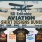 Aviation 50 Editable T-shirt Designs Bundle Part 1