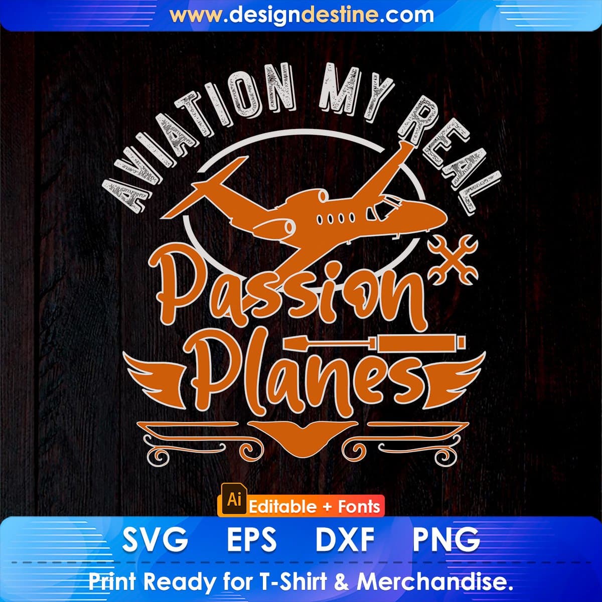 Aviation My Real Passion Planes Aviation Editable T shirt Design In Ai Svg Printable Files