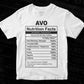 Avo Nutrition Facts Father's Day Editable Vector T-shirt Design in Ai Svg Files