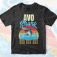 Avo Shark Father's Day Vintage Editable Vector T-shirt Design in Ai Svg Png Files