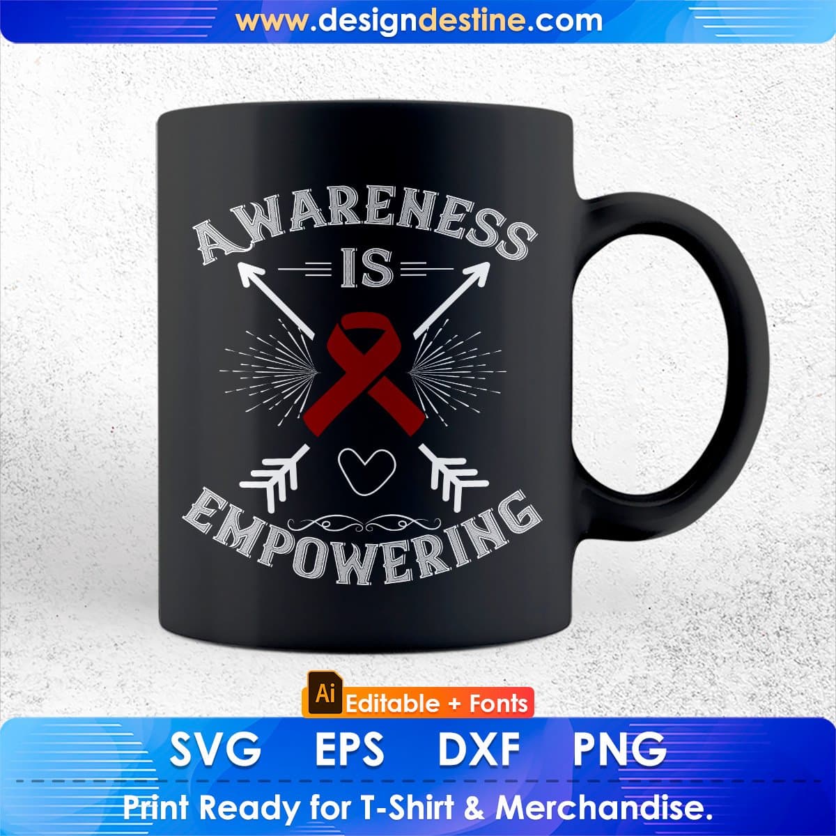 Awareness Is Empowering Editable T shirt Design In Ai Svg Printable Files