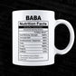 Baba Nutrition Facts Father's Day Editable Vector T-shirt Design in Ai Svg Files