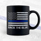 Back the Blue Thin Blue Line American Flag Police Support Editable Vector T shirt Design in Ai Png Svg Files.