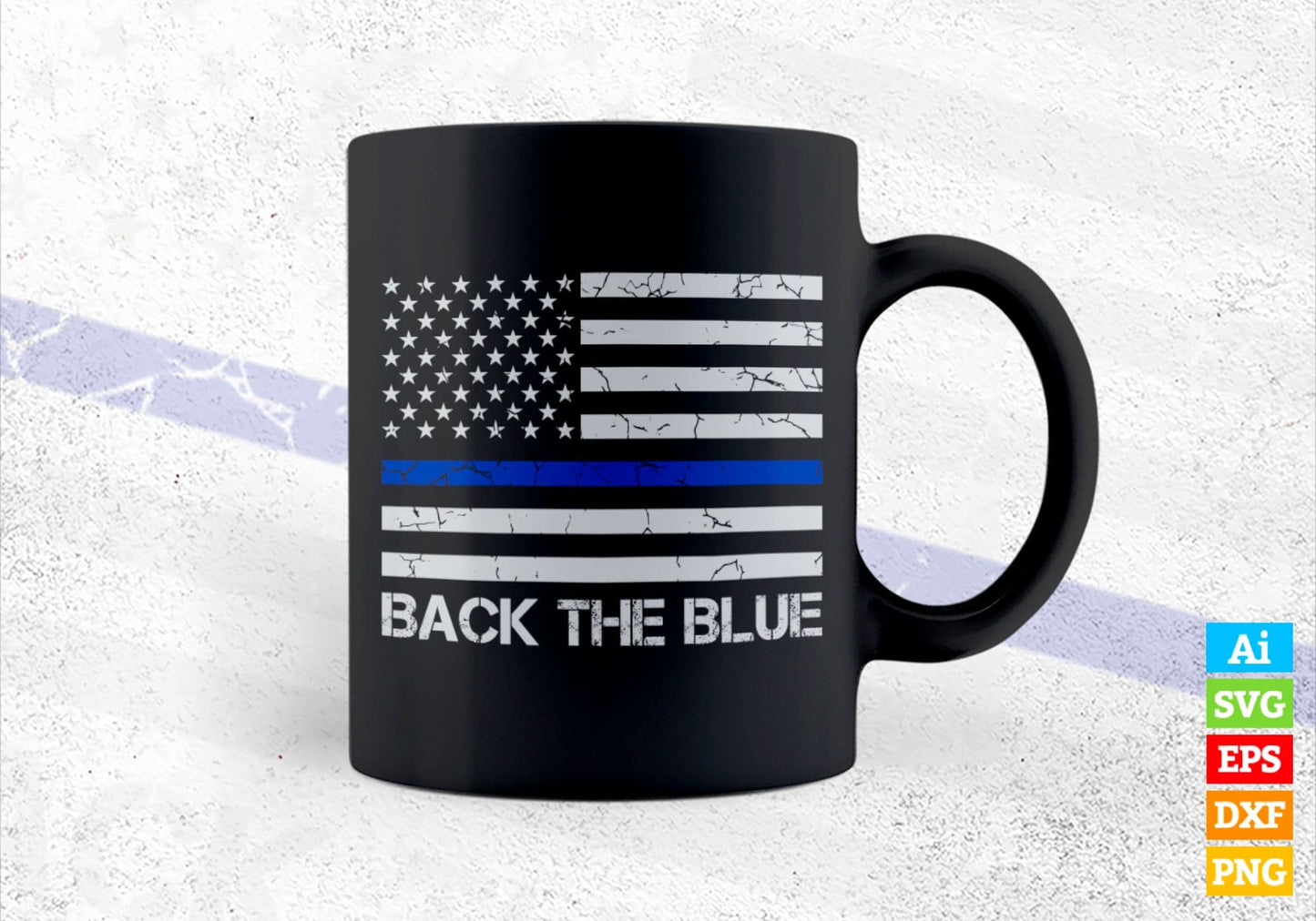 Back the Blue Thin Blue Line American Flag Police Support Editable Vector T shirt Design in Ai Png Svg Files.