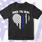 Back the Blue Thin Blue Line American Flag Police Support Editable Vector T shirt Design in Ai Png Svg Files.