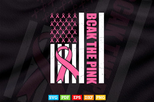 Back The Pink Breast Cancer Awareness Flag Toddler Svg Printable Digital Files.