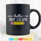 Back to School Hello 3rd Grade Vector T shirt Design Png Svg Files