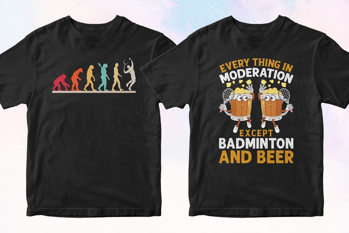 Badminton 50 T-shirt Designs Bundle Part 1