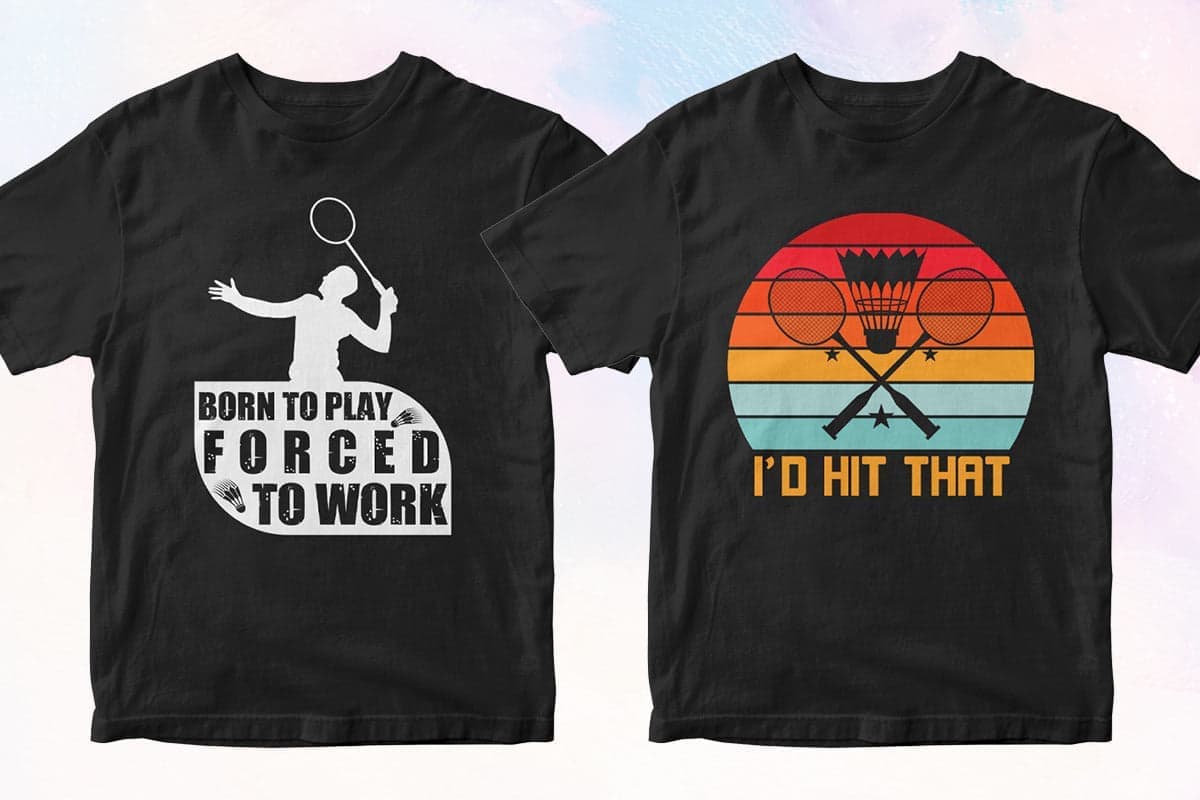 Badminton 50 T-shirt Designs Bundle Part 1