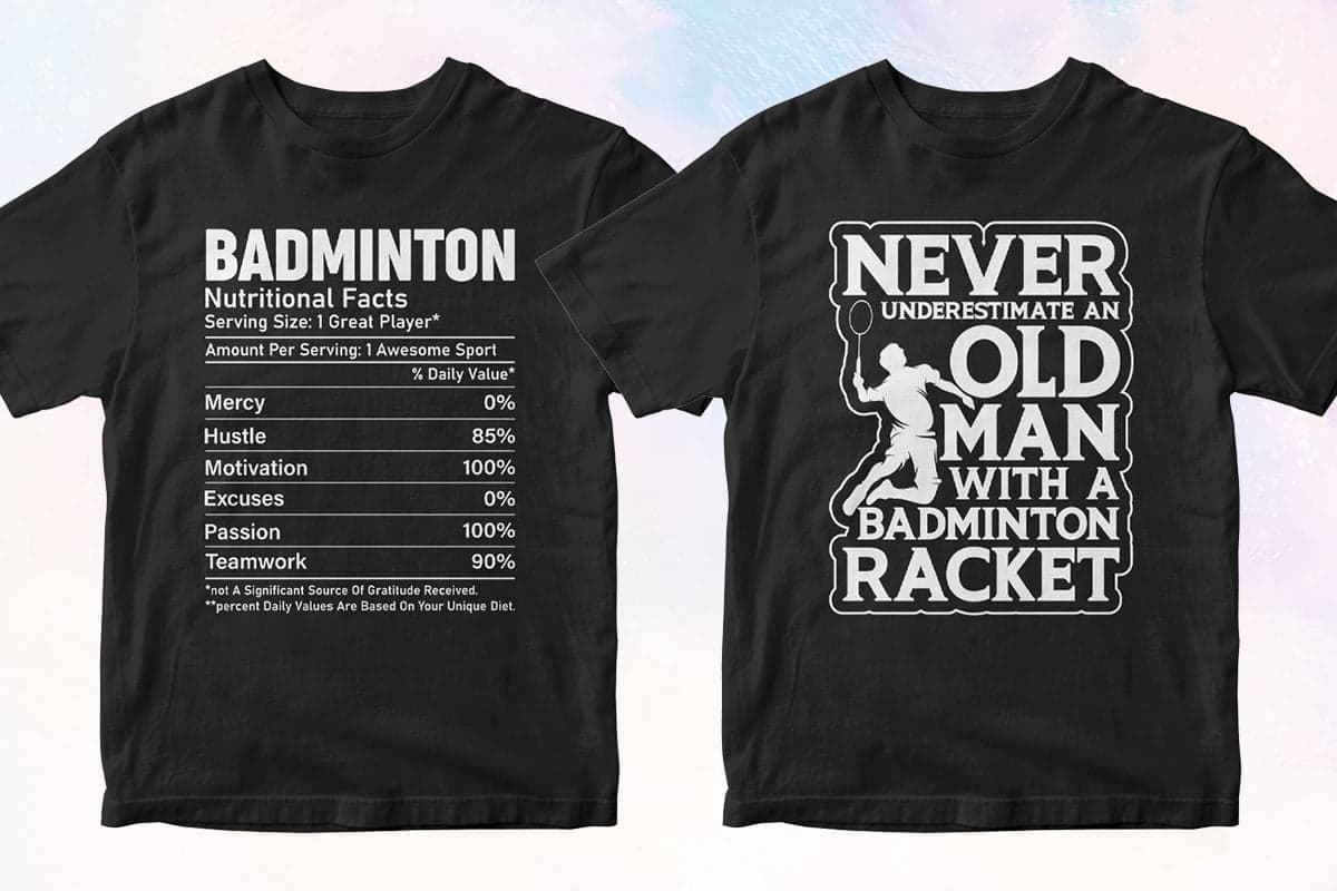 Badminton 50 T-shirt Designs Bundle Part 1