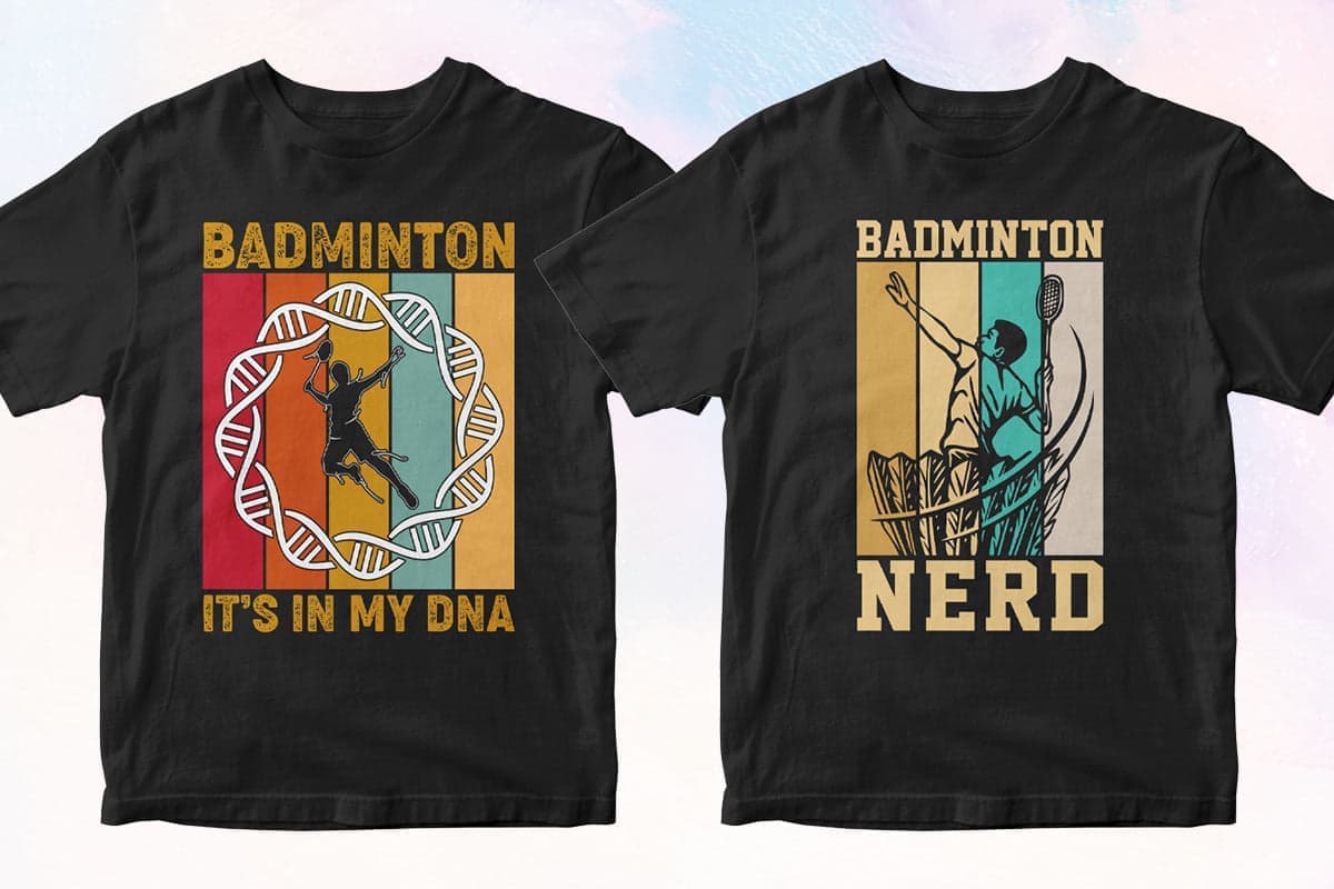 Badminton 50 T-shirt Designs Bundle Part 1