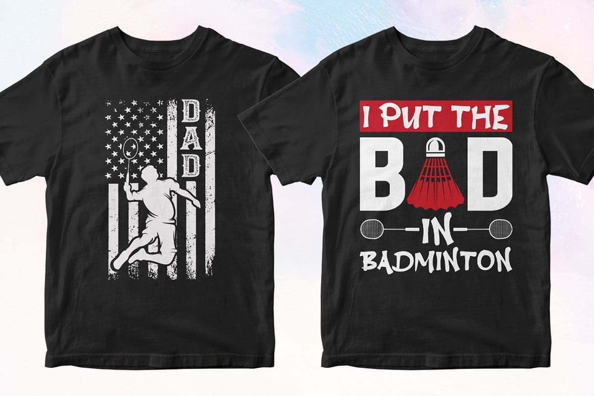 Badminton 50 T-shirt Designs Bundle Part 1