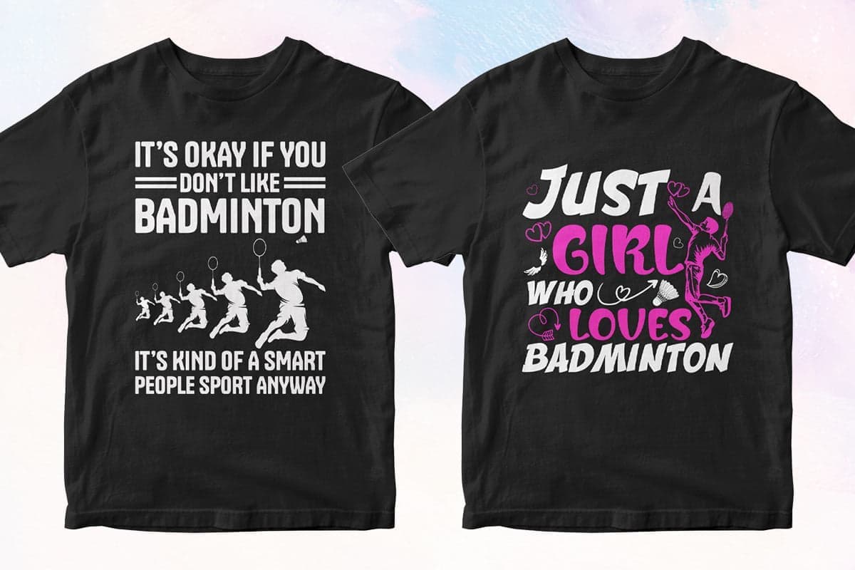 Badminton 50 T-shirt Designs Bundle Part 1