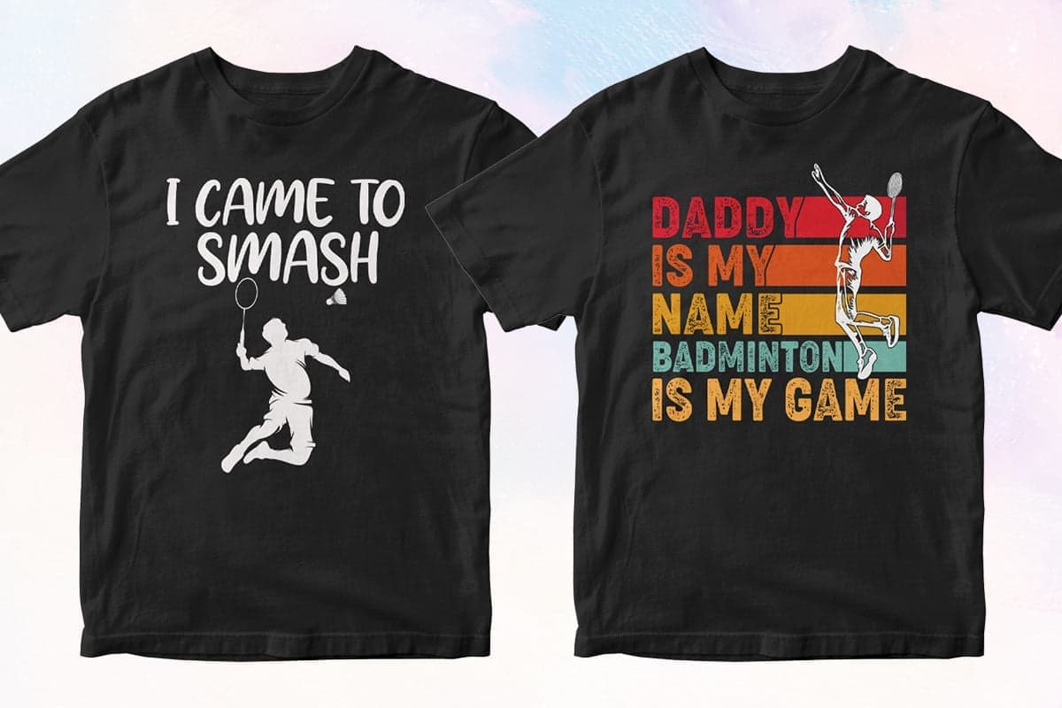 Badminton 50 T-shirt Designs Bundle Part 1