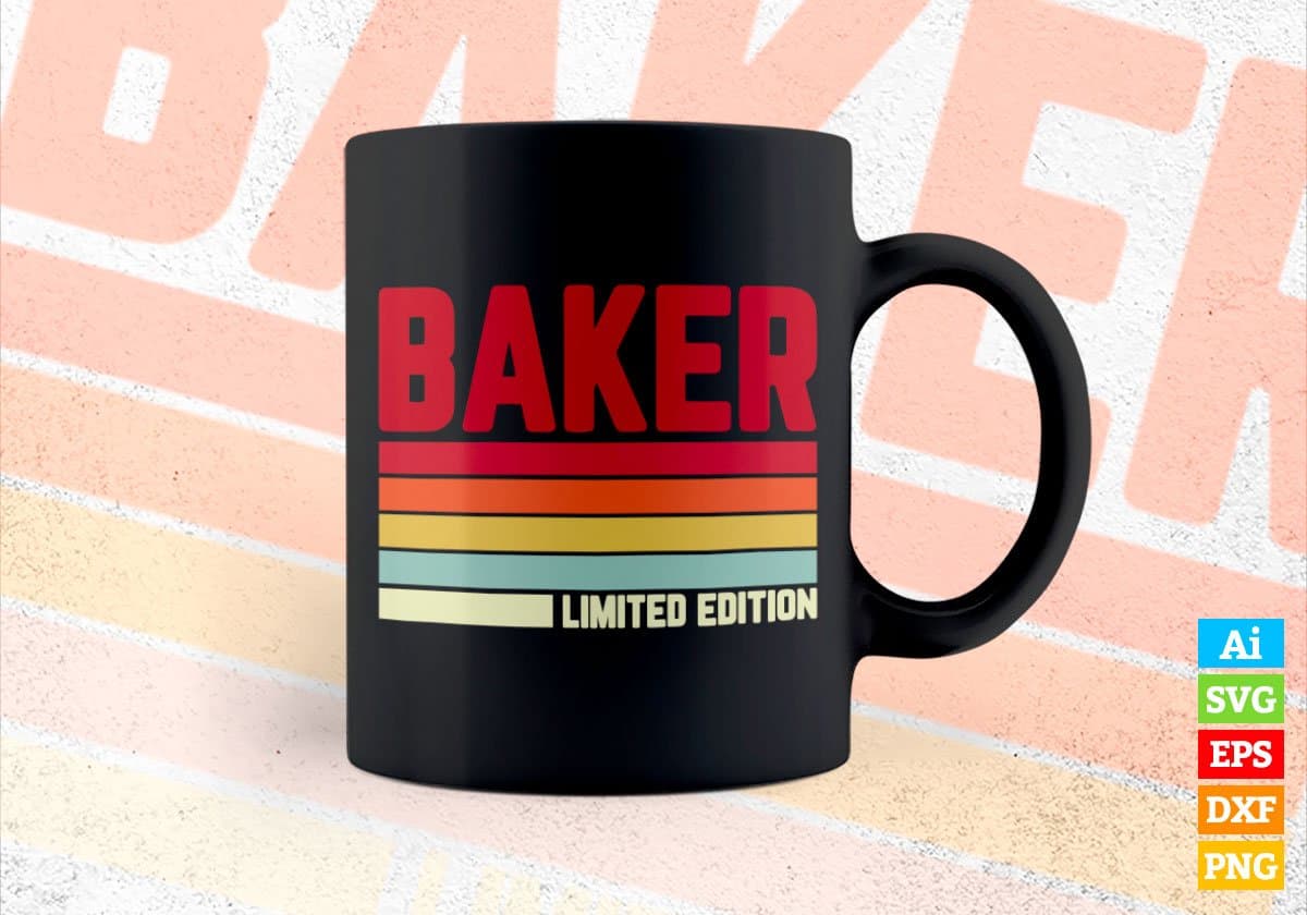 Baker Limited Edition Editable Vector T-shirt Designs Png Svg Files