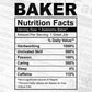 Baker Nutrition Facts Editable Vector T shirt Design In Svg Png Printable Files