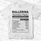 Ballerina Nutrition Facts Editable Vector T-shirt Design in Ai Svg Files