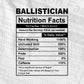 Ballistician Nutrition Facts Editable Vector T-shirt Design in Ai Svg Files