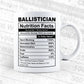 Ballistician Nutrition Facts Editable Vector T-shirt Design in Ai Svg Files