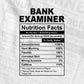 Bank Examiner Nutrition Facts Editable Vector T-shirt Design in Ai Svg Files