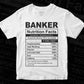 Banker Nutrition Facts Editable Vector T-shirt Design in Ai Svg Files