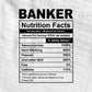 Banker Nutrition Facts Editable Vector T-shirt Design in Ai Svg Files