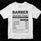 Barber Nutrition Facts Editable Vector T-shirt Design in Ai Svg Files