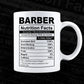 Barber Nutrition Facts Editable Vector T-shirt Design in Ai Svg Files