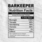 Barkeeper Nutrition Facts Editable Vector T-shirt Design in Ai Svg Files