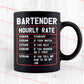 Bartender Hourly Rate Editable Vector T shirt Design In Svg Png Printable Files