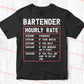 Bartender Hourly Rate Editable Vector T shirt Design In Svg Png Printable Files