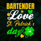 Bartender Love St. Patrick's Day Editable Vector T-shirt Designs Png Svg Files