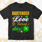 Bartender Love St. Patrick's Day Editable Vector T-shirt Designs Png Svg Files