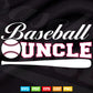 Baseball Uncle Cute Funny Lingo Player Fan Svg T shirt Design.
