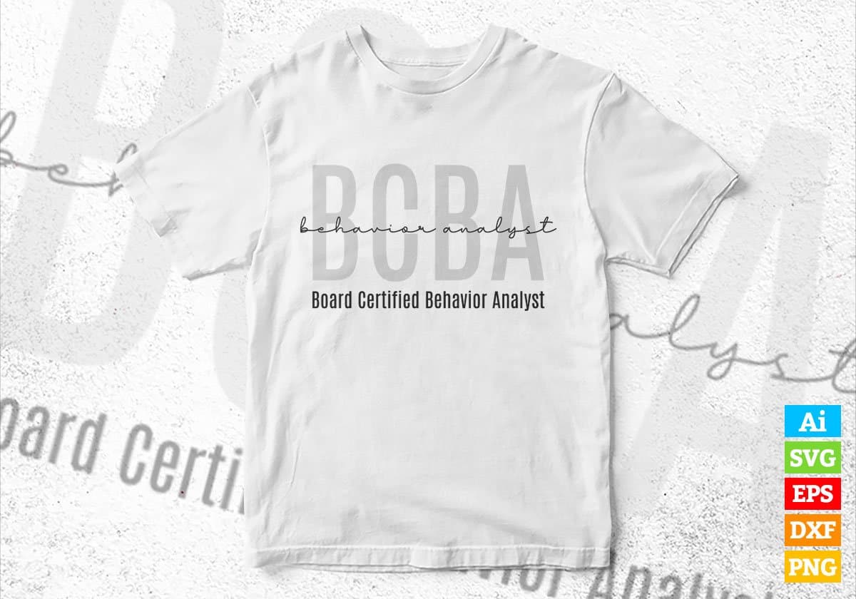 BCBA Board Certified Behavior Analyst Editable Vector T-shirt Design in Ai Svg Png Files