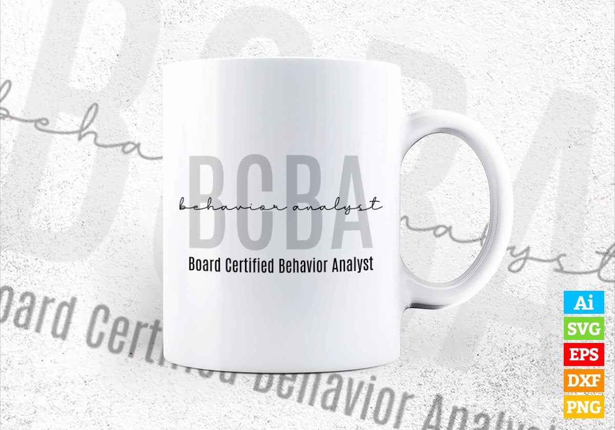 BCBA Board Certified Behavior Analyst Editable Vector T-shirt Design in Ai Svg Png Files