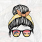 Beach Life Mom Bun Headband Hair Sunglasses Summer Vacation Mother's Day T shirt Design Svg File