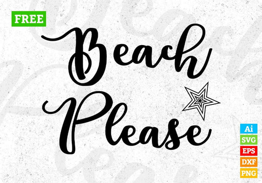 Beach Please Summer T shirt Design In Svg Png Cutting Printable Files