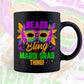 Beads Bling It’s A Mardi Gras Thing Editable Vector T-shirt Design in Ai Svg Png Files