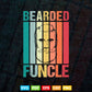 Bearded Funcle Vintage Birthday My Fun Uncle Svg Png Cut Files.