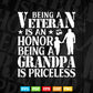 Being A Veteran is an Honor Grandpa Is Priceless Svg Png Cut Files.