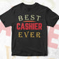 Best Cashier Ever Editable Vector T-shirt Designs Png Svg Files