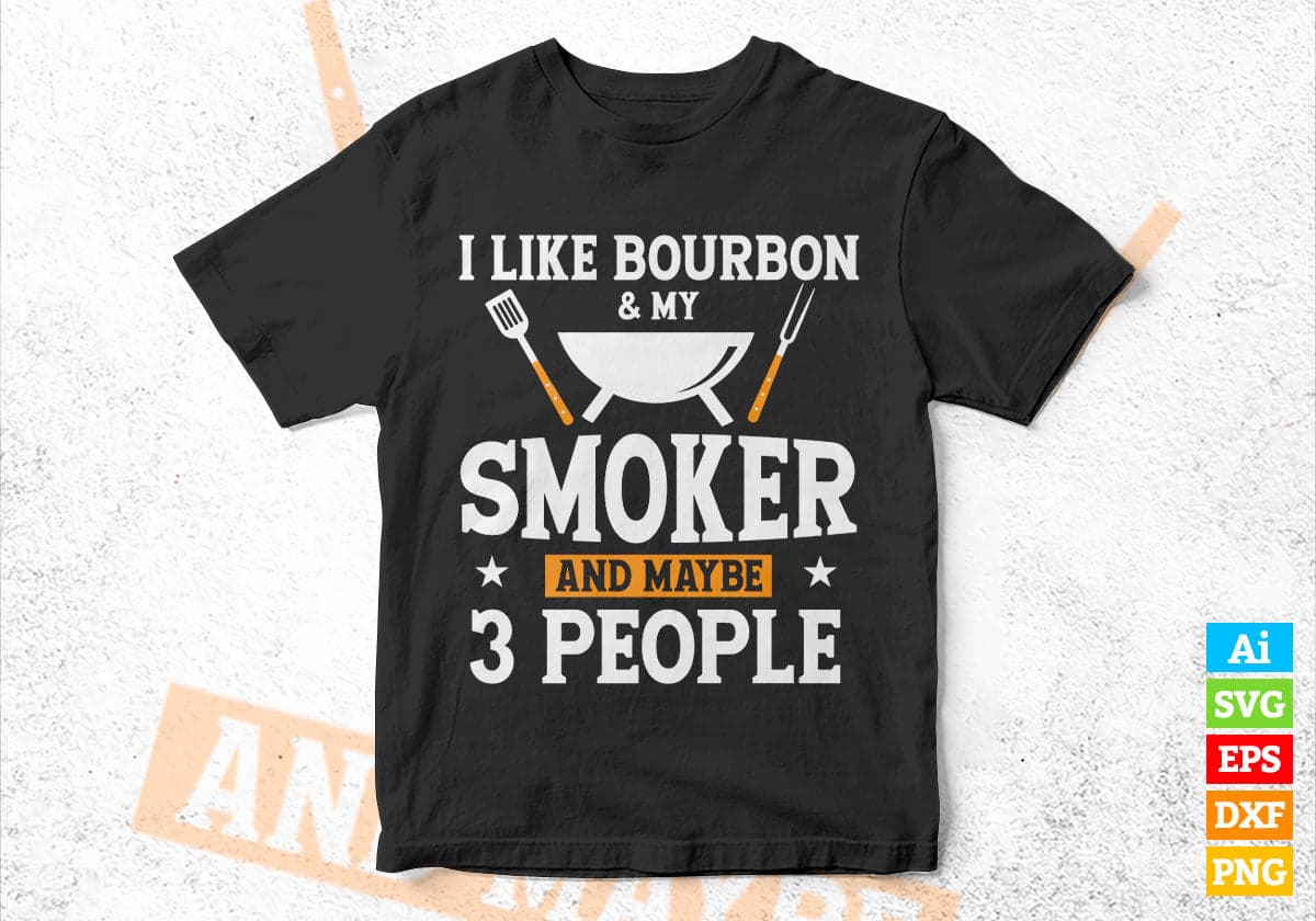 Best Dad BBQ Smoker Grill Lover Bourbon Whiskey Editable Vector T shirt Design in Ai Png Svg Files.