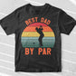 Best Dad By Par Daddy Father's Day Gifts Golf Lover Golfer Vintage Vector T-shirt Design in Ai Svg Png Cutting Printable Files