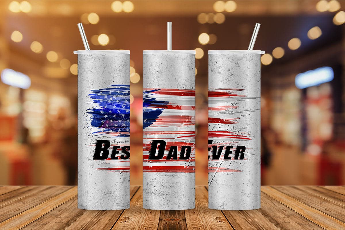 Best Dad Ever 4th of July USA Flag Fathers Day Veteran T shirt Tumbler Design Png Sublimation Files