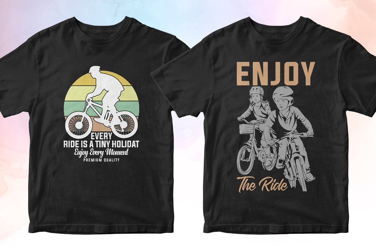 Bicycle 50 Editable T-shirt Designs Bundle Part 1