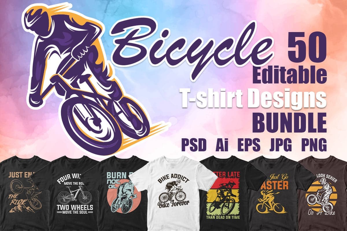 Cyclist T Shirt Designs Bundle