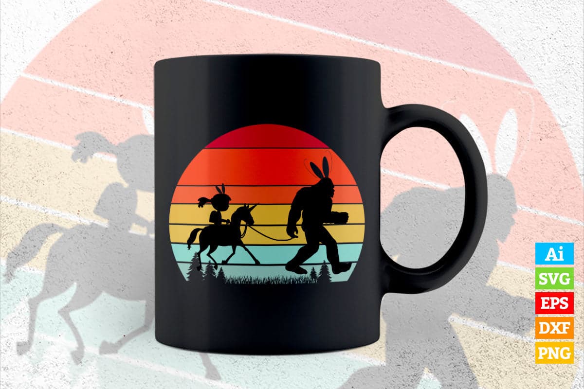 Big Foot Funny Shirt | Vintage Reto Sunset | Riding Unicorn Big Foot Funny Shirt | Vintage Reto Sunset | Riding Unicorn